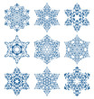 Set of snowflakes isolated on white