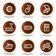 Electronics web icons set 2, chocolate buttons