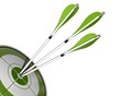 3 arrows, 1 target, synergy concept