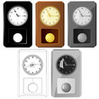 Set of vector images pendulum clocks