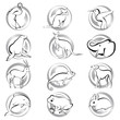 Vettoriale: Animal icons Animal icons