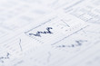 Business graph in newspaper