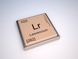Lawrencium chemical element of the periodic table