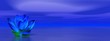 Lily flower in blue indigo ocean