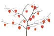 Red hearts tree concept Red hearts tree concept