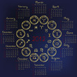 2012 Horoscope Calendar with zodiacal signs