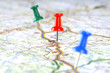 pushpin on map