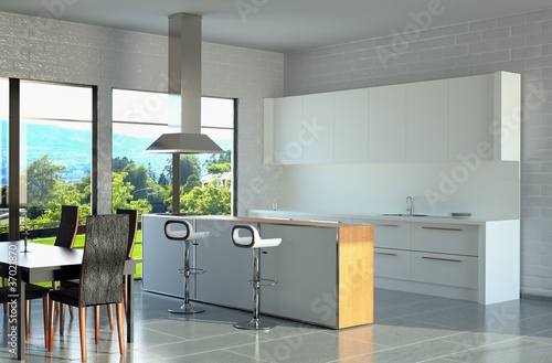 Illustration: Kitchen in Morning Sun Kitchen in Morning Sun