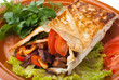 beef fajitas with peppers and tomato