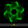 Abstract background with green boxes Abstract background with green boxes