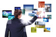 Man working with vurtial screens