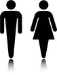 Elegant, simple restroom symbol
