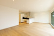 new apartment, large room with kitchen island