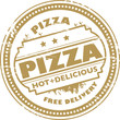Stamp with text pizza - free delivery written inside