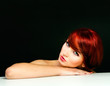 Spa portraiture of beauty red hair woman girl