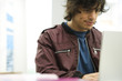 Young man using laptop