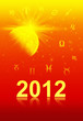 Twelve symbols of the zodiac. Cover for card 2012 year