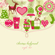 Christmas background in red and green icons