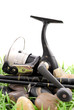 Fishing Reel on Rocks and Grass