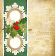 vector vintage retro christmas background with sprig of European vector vintage retro christmas background with sprig of European