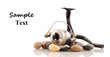 Fishing Reel on Rocks with Space for Text