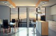Modern Kitchen at Sunset
