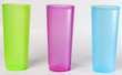plastic cups isolated on white