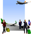 Airport scene . Vector illustration for designers Airport scene . Vector illustration for designers