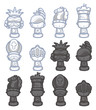 cartoon chess isolated