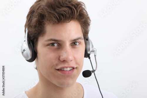 Photo: young man with headset young man with headset