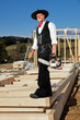 carpenter in traditional guild clothingcarpenter in traditional
