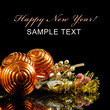 Christmas and New Year Border  on  black