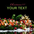 Christmas and New Year Border  on  black
