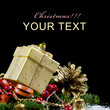 Christmas and New Year Border  on  black