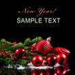 Christmas and New Year Border  on  black