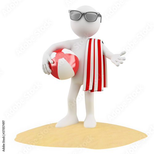 Illustration: Seasons. Summer. Man on the beach Seasons. Summer. Man on the beach