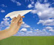 Paper airplane made in flight
