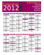 calendrier 2012 france vecteur modifiable