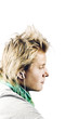 young male listening