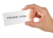 Hand with thank you note
