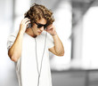 man listening music man listening music