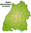 Bundesland Baden-Württemberg mit Landkreisen