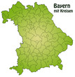 Bundesland Bayern mit Landkreisen