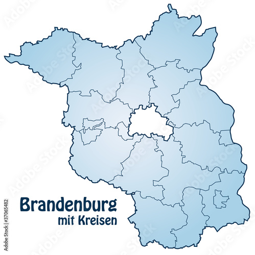 Vektor: Bundesland Brandenburg mit Landkreisen Bundesland Brandenburg mit Landkreisen