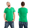 Photo: Male wearing blank green shirt Male wearing blank green shirt