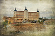 Toledo alcazar (Spain) - picture in painting style Toledo alcazar (Spain) - picture in painting style