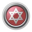 Red 3D Style Button "Star Of David"