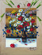 flowers, picture oil paints on a canvas