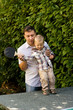 Photo: Father and son playing ping-pong Father and son playing ping-pong