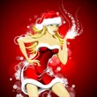 Christmas illustration with beautiful sexy girl